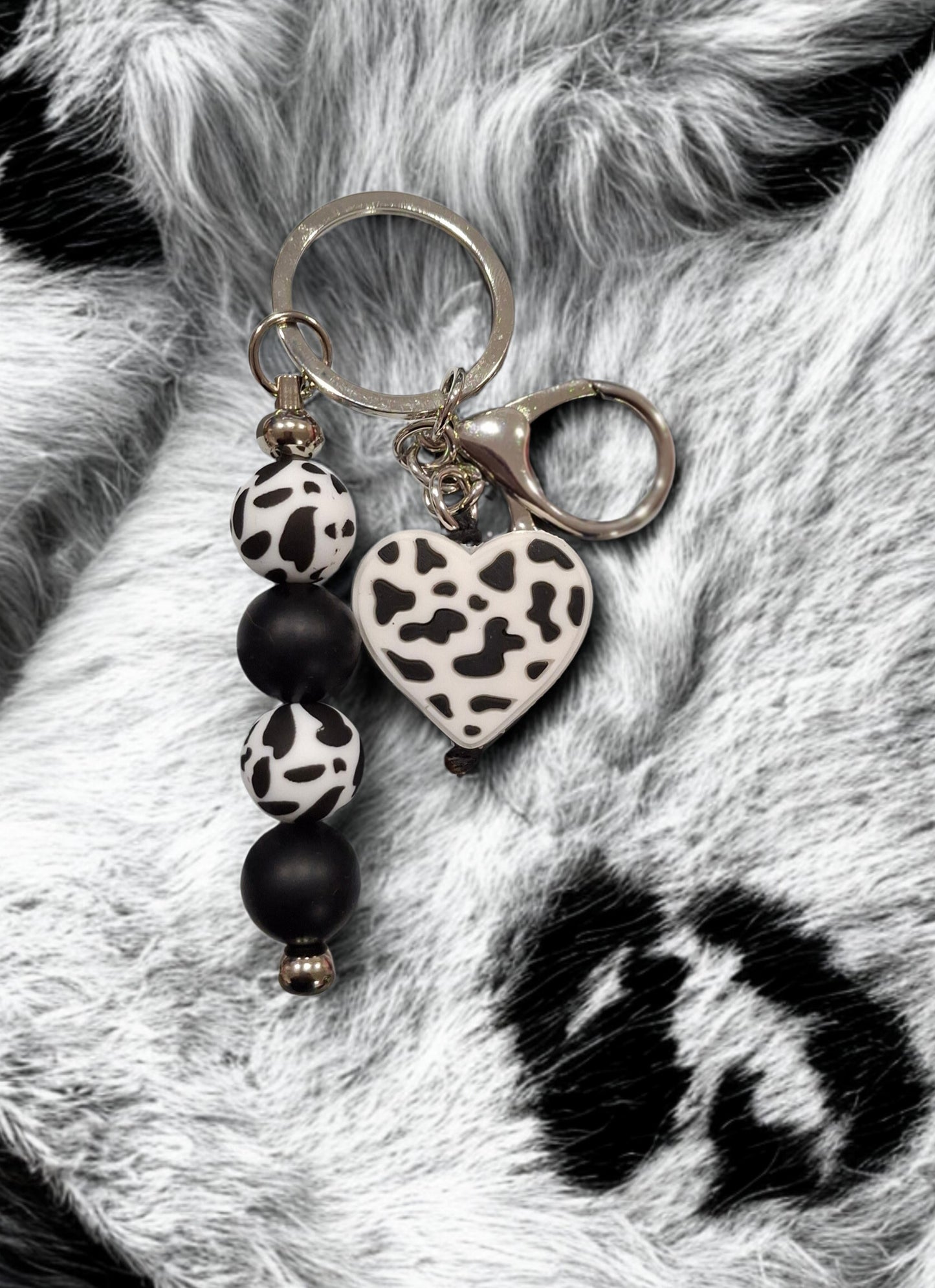 Cow Print Keychain