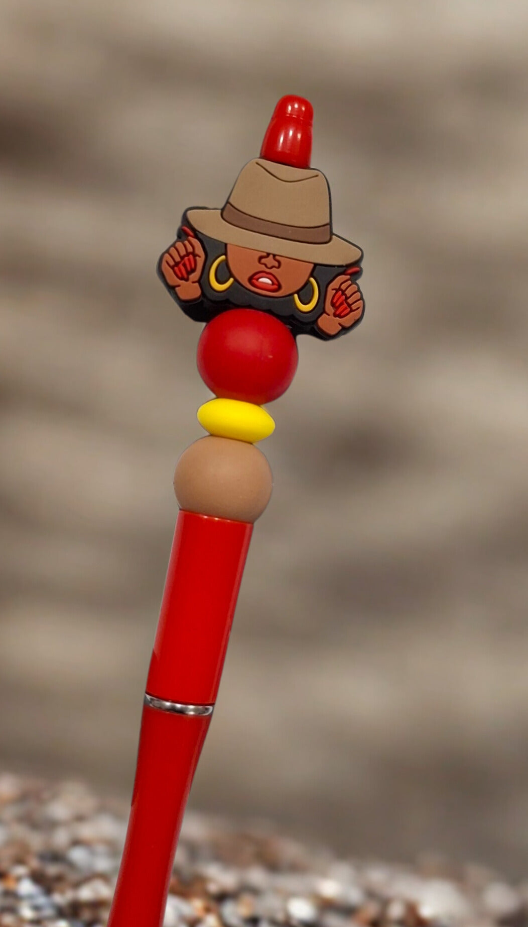 African American Woman Beaded Pen